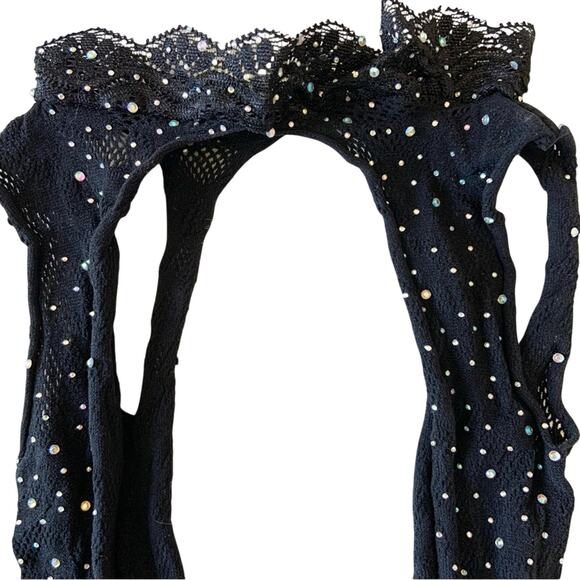 Bundle of Two - Sheer Teddy & Black Rhinestone Minidress Dancewear Lingerie NWOT - Picture 7 of 8